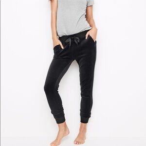 Victoria’s Secret Black Velour Bow-Front Jogger Pants